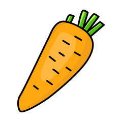 Carrot illustration. Childish drawing style.