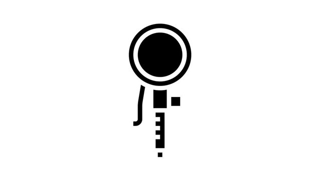 pressure measurement part of air compressor animated glyph icon. pressure measurement part of air compressor sign. isolated on white background