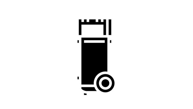 mobile air compressor animated glyph icon. mobile air compressor sign. isolated on white background