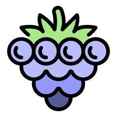 Sweet blackberry icon. Outline sweet blackberry vector icon color flat isolated