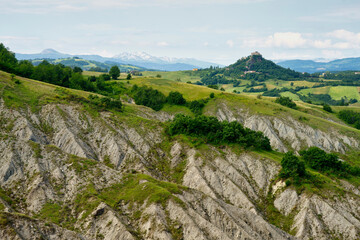 Fototapeta premium Rural landscape near San Polo and Canossa, Emilia-Romagna