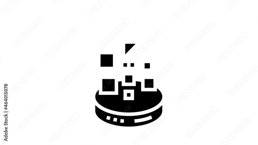 Poster storaging digital processing animated glyph icon. storaging digital processing sign. isolated on whi