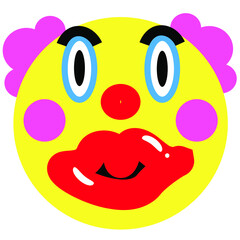 Colorful clown with a smiling face with a smile 