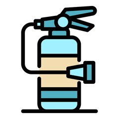 Fire extinguisher icon. Outline fire extinguisher vector icon color flat isolated