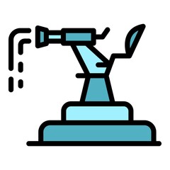 Firefighter extinguish icon. Outline firefighter extinguish vector icon color flat isolated