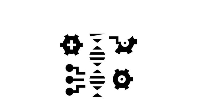 molecule genetic characteristics animated glyph icon. molecule genetic characteristics sign. isolated on white background