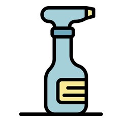 Cleaner spray icon. Outline cleaner spray vector icon color flat isolated