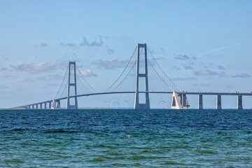 The East Bridge crossing the Great Belt, part of the Great belt Fixed Link between Jutland and Zealand in Denmark