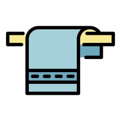 Bath towel icon. Outline bath towel vector icon color flat isolated