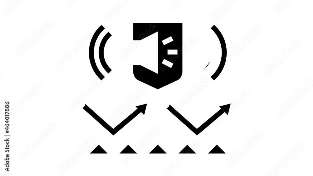 Poster noise protect layer animated glyph icon. noise protect layer sign. isolated on white background