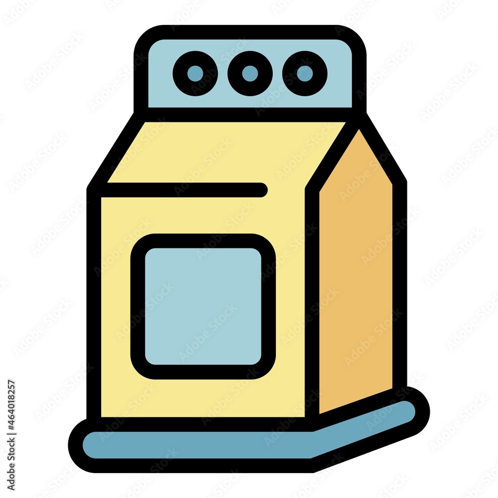 Poster detergent package icon. outline detergent package vector icon color flat isolated