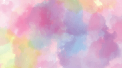 Creative fantasy colorful aquarelle paper textured ink effect grungy wet pastel illustration for design. Modern blue, purple and pink shades watercolor background for vintage card, retro template