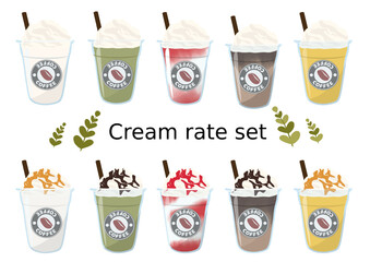 Cream rate sticker set ,クリームラテステッカーセット