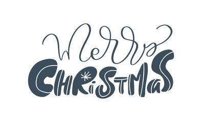 Fototapeta na wymiar Merry Christmas vector hand drawn lettering brush calligraphy text isolated on white background. Text for cards invitations, templates. Stock illustration