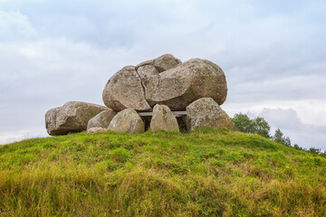 Megalithic tomb on Danish Baltic Sea island of Møn called Sømarkedyssen