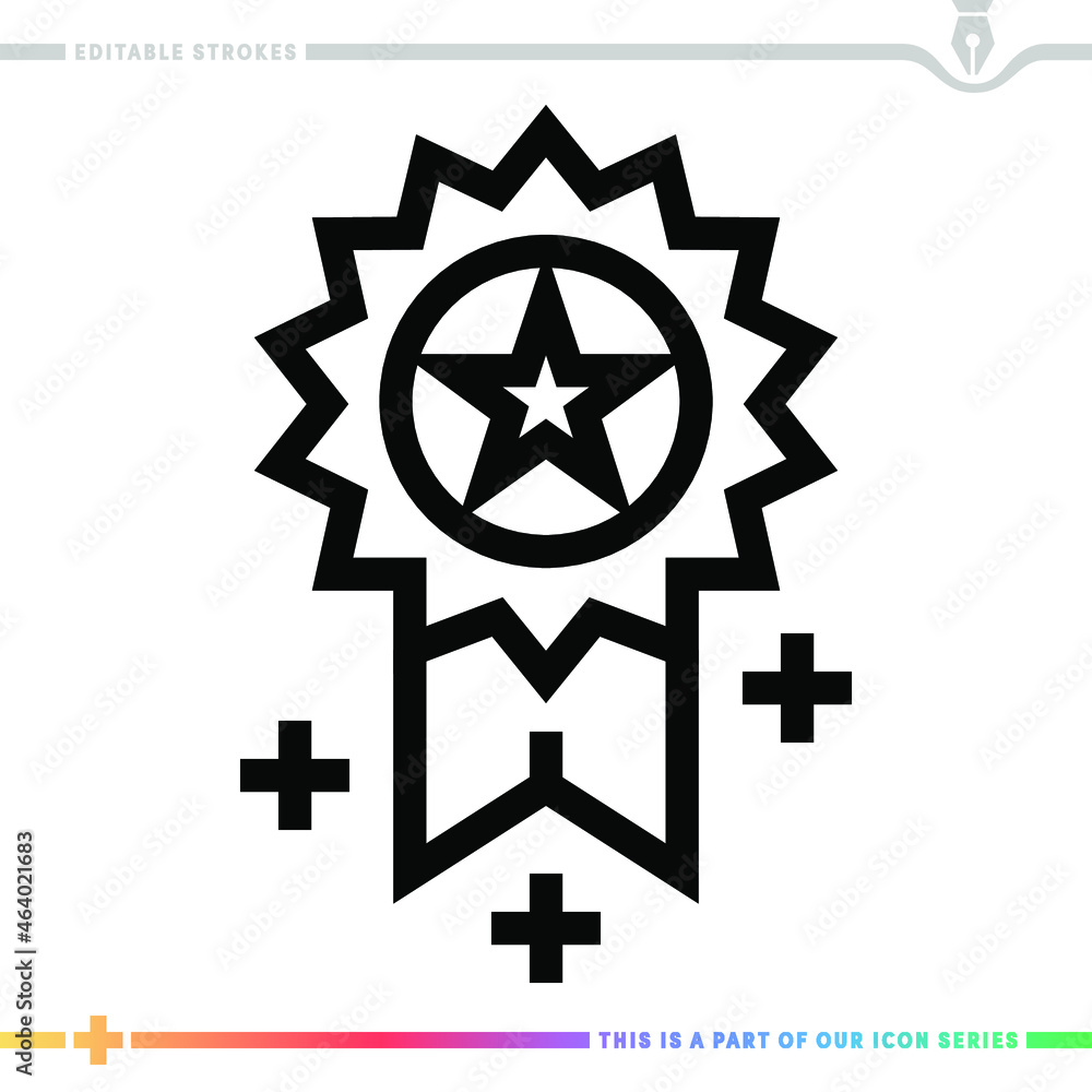 Poster editable line icon of online course as a customizable black stroke eps vector graphic.