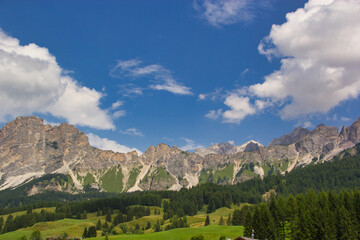 Fototapeta na wymiar resort town in the highlands of the Dolomites of Italy, Cortina d Ampezzo