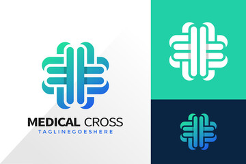 Medical cross logo and icon design vector concept for template