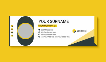 Corporate Email signature template or email footer and personal social media cover templates with an author photo place creative modern layout