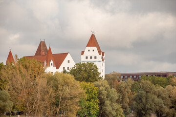 Fototapeta premium beautiful autumn sunny view of the city of ingolstadt