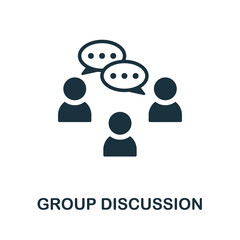 Group Discussion icon. Monochrome sign from creative learning collection. Creative Group Discussion icon illustration for web design, infographics and more