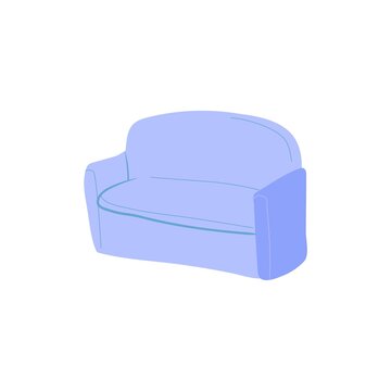 Vector flat cartoon sofa bed isolated on empty background-modern furniture,living room interior elements,comfort home life concept,web site banner ad design