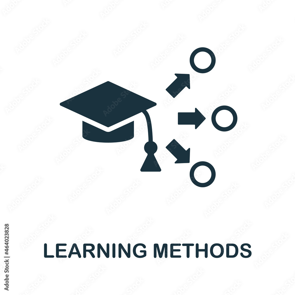 Aufkleber learning methods icon. monochrome sign from creative learning collection. creative learning methods 