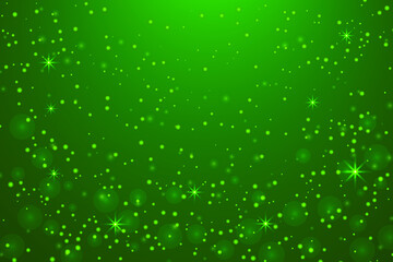 Stars and glitter abstract green background. Vector pattern. Christmas card. Design element.