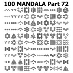 various mandala collections 100 Ethnic Mandala line pattern set Doodles freehand