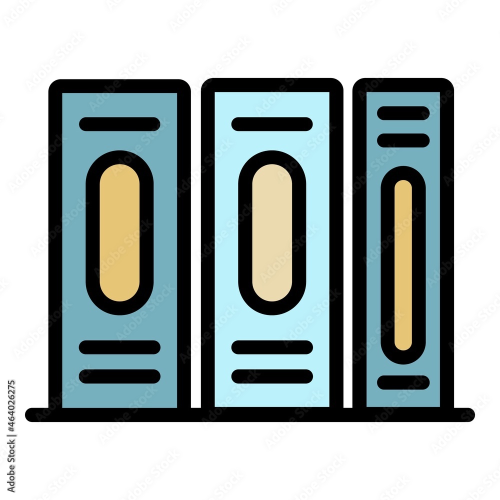 Poster file folder icon. outline file folder vector icon color flat isolated