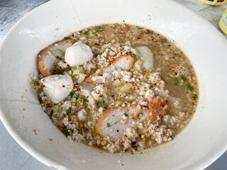 spicy noodle food on table