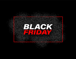 Black friday sign over dotted halftone background.