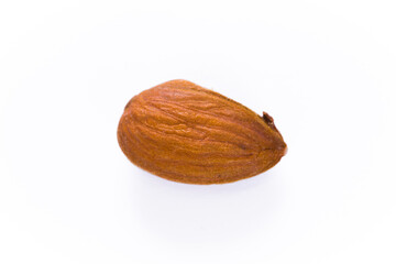 Almond kernels and nuts on a white background isolated