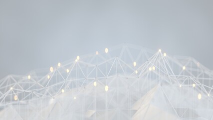 White low poly shape 3D rendering illustration