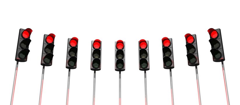 eine Reihe roter Ampeln