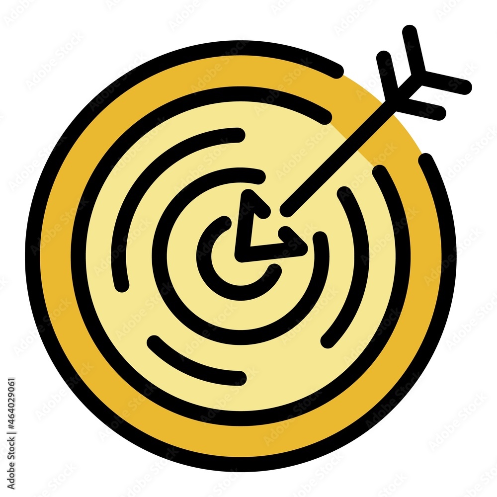 Poster collaboration target icon. outline collaboration target vector icon color flat isolated