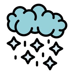 Blizzard cloud icon. Outline blizzard cloud vector icon color flat isolated