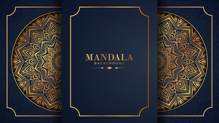 Luxury mandala background with golden arabesque pattern Arabic Islamic east style. Decorative mandala for print, poster, cover, brochure, flyer, banner, and your desired ideas. Mandala for Henna