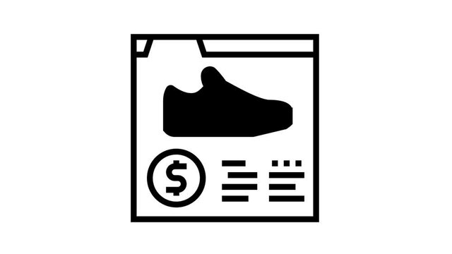 shoes shop department animated line icon. shoes shop department sign. isolated on white background