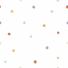 Beautiful winter vector seamless pattern with hand drawn watercolor cute drops. Stock illustration.