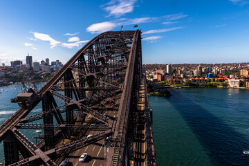 Pylon lookout - Overlooking the Sydney Harbour Bridge  and McMahon's Point on a beautiful sunny day - April 2019