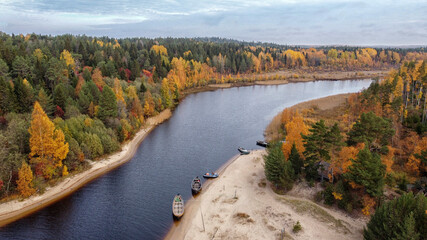 Beautiful view from the shore of lake Onega.