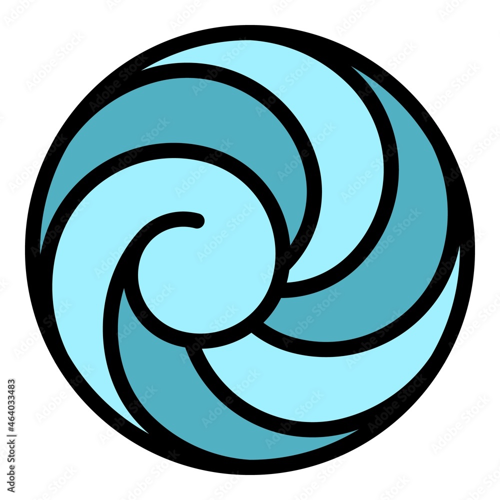Poster top view tornado icon. outline top view tornado vector icon color flat isolated