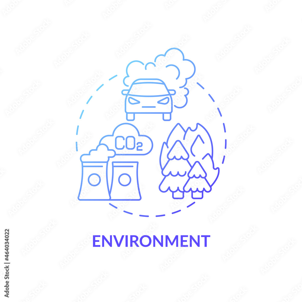 Poster environment concept icon. adhd cause abstract idea thin line illustration. toxins impact on brain de