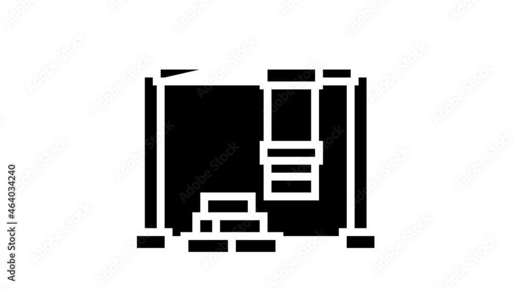 Aufkleber containers loader port animated glyph icon. containers loader port sign. isolated on white backgroun