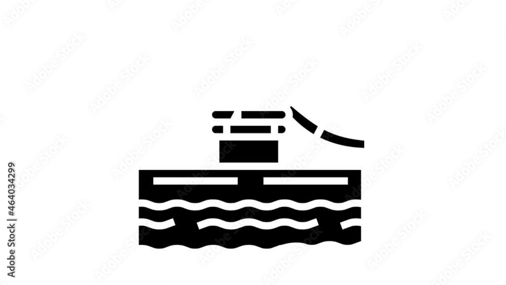 Poster container loader port equipment animated glyph icon. container loader port equipment sign. isolated 