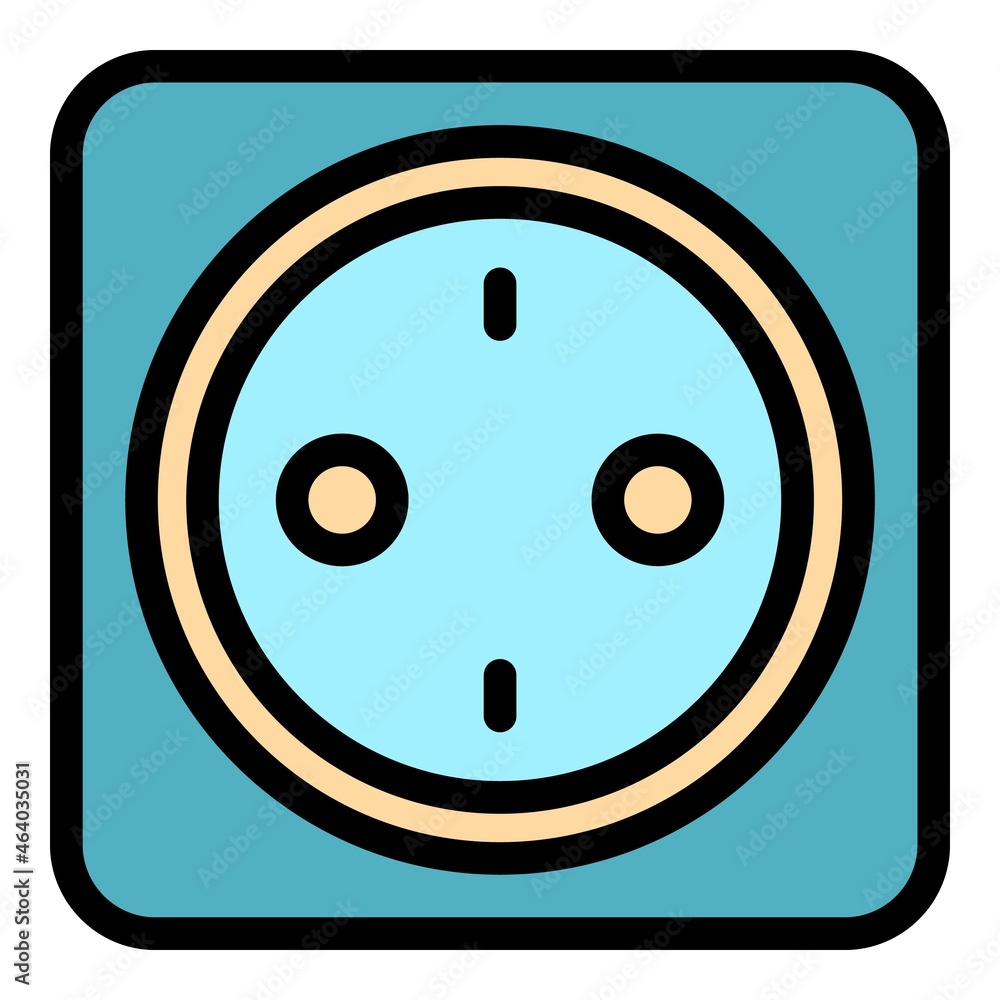 Aufkleber room socket icon. outline room socket vector icon color flat isolated