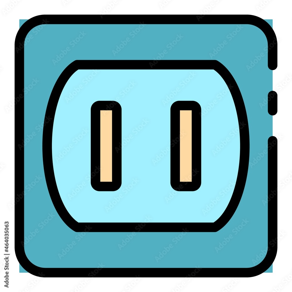 Aufkleber line room socket icon. outline line room socket vector icon color flat isolated