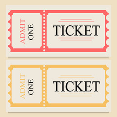 A set of two tickets in retro style