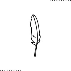 feather vector illustration in outlines